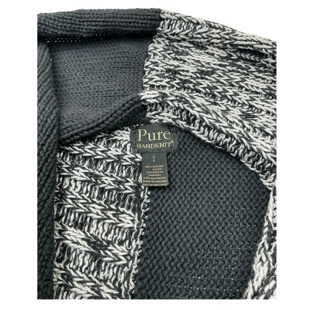 Pure Handknit Chunky Knit Crochet Cardigan Sweater